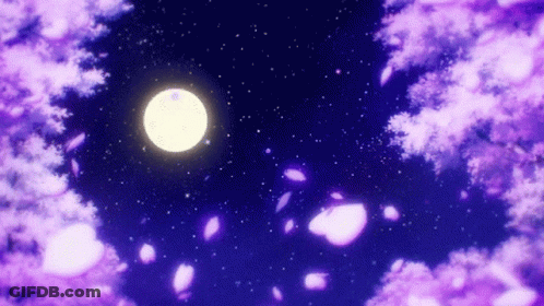 Full Moon Bright In Purple Clouds GIF