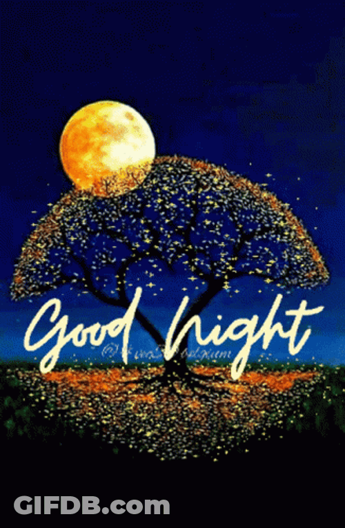 Full Moon Good Night Dobranoc GIF