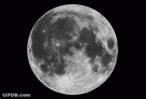 Full Moon In Black And White GIF