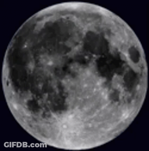 Full Moon In Black And White GIF