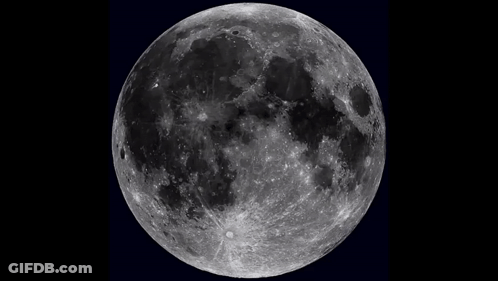 Full Moon In Black And White GIF