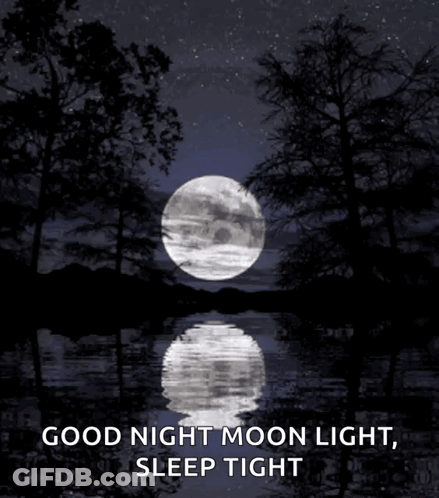 Full Moon Reflection With Good Night Moon GIF