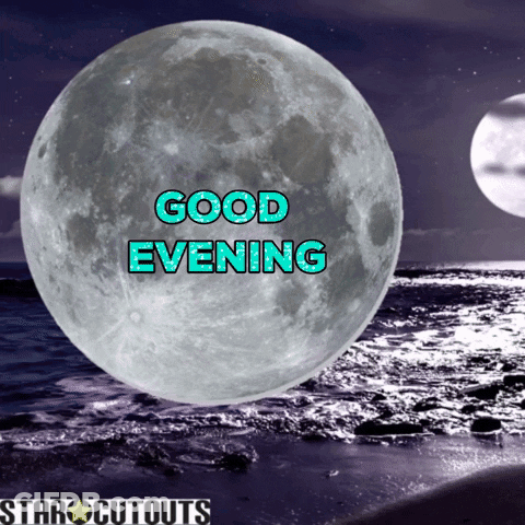 Full Moon Saying Good Evening GIF