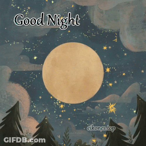 Full Moon Saying Good Night GIF