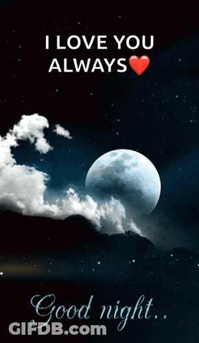 Full Moon Saying I Love You Always Good Night GIF