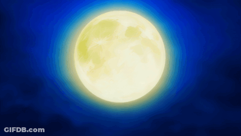 Full Moon Shining In Dark Blue Sky GIF