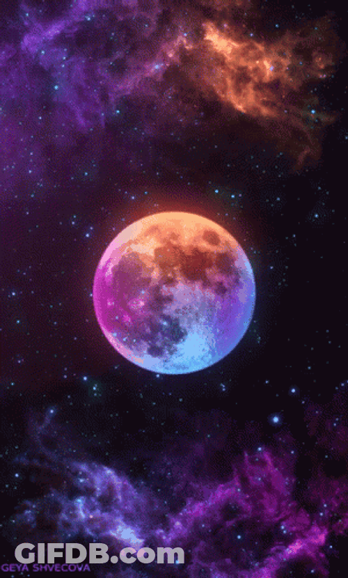 Full Moon Vibrant Night GIF