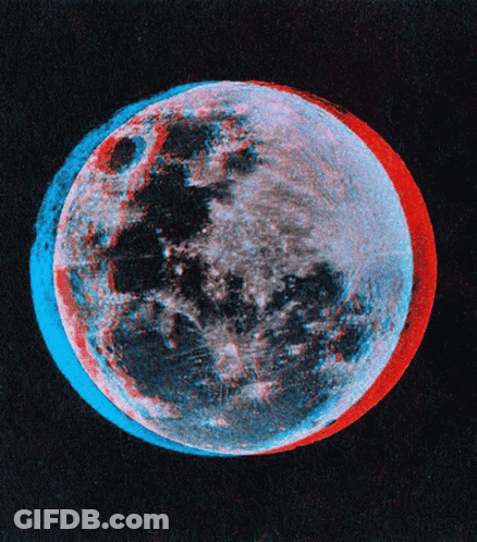 Full Moon With Blue And Red Colors GIF