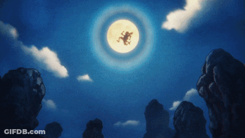 Full Moon With Flying Frog GIF