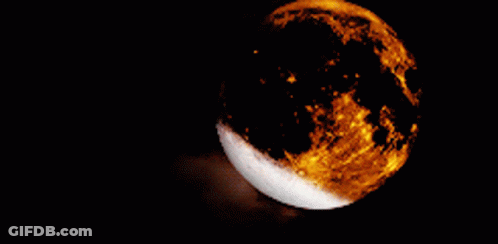 Full Moon With White Crescent Moon GIF