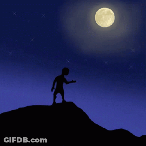 Full Moon Wolfman Animation Moving GIF
