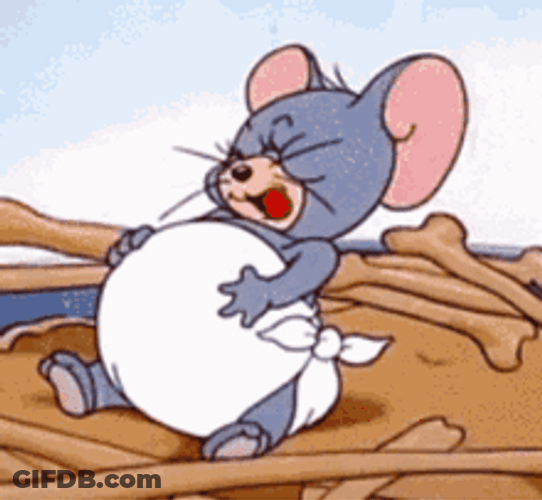 Full Nibbles Slapping Tummy GIF