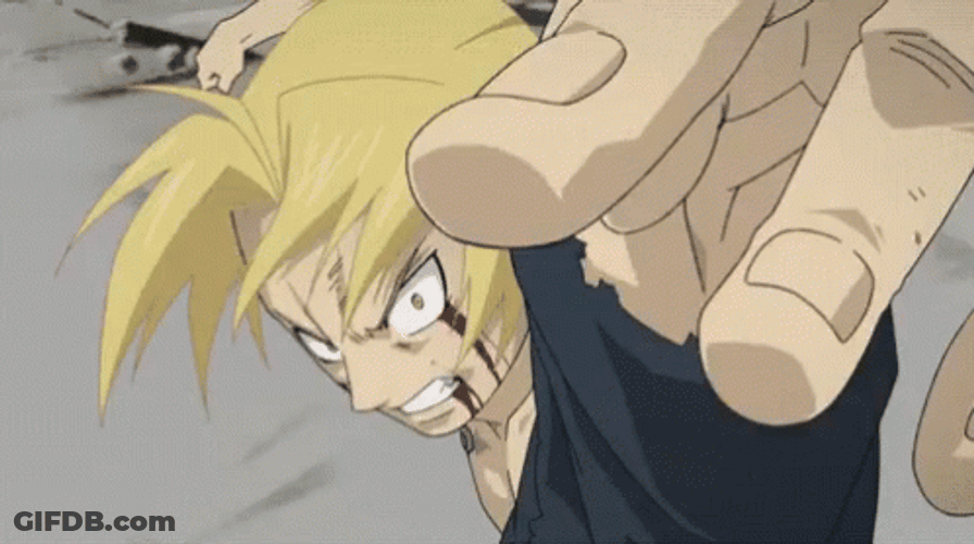 Fullmetal Alchemist Edward Elric Releasing Power GIF