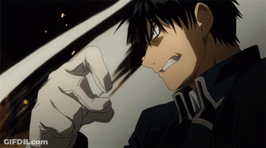 Fullmetal Alchemist Roy Mustang Powerful Flames GIF