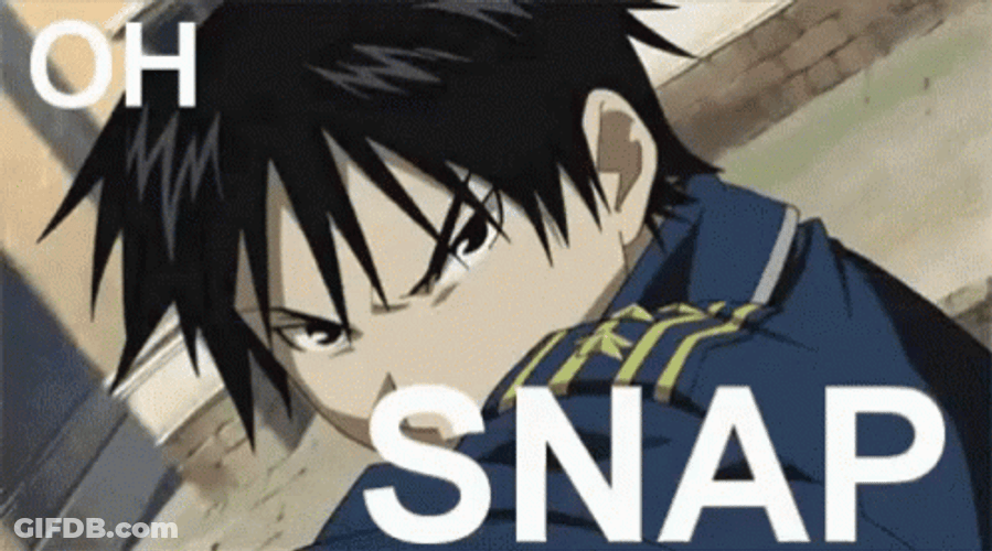 Fullmetal Alchemist Roy Mustang Snap GIF