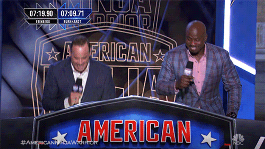 Fun Amazed Ninja Warrior Host GIF