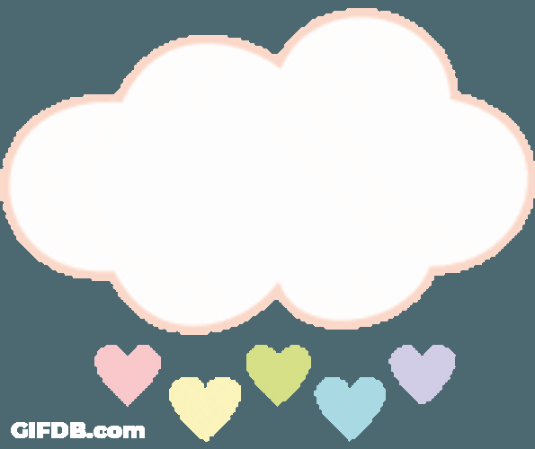 Fun Art Clouds Heart Animation GIF