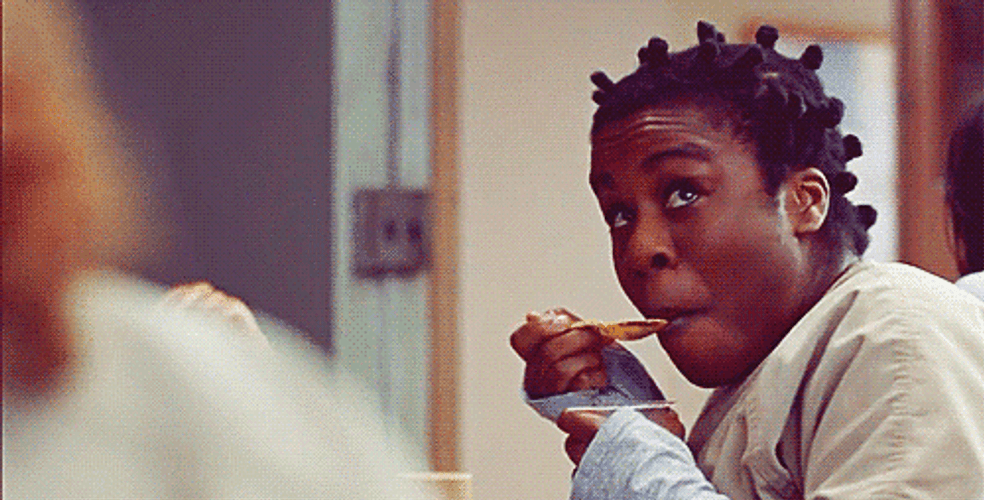Fun Eating Suzanne Crazy Eyes GIF