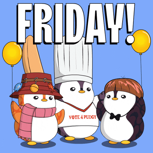 Fun Friday Three Happy Penguins GIF
