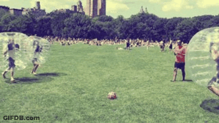 Fun Human Bubble Crash Off GIF