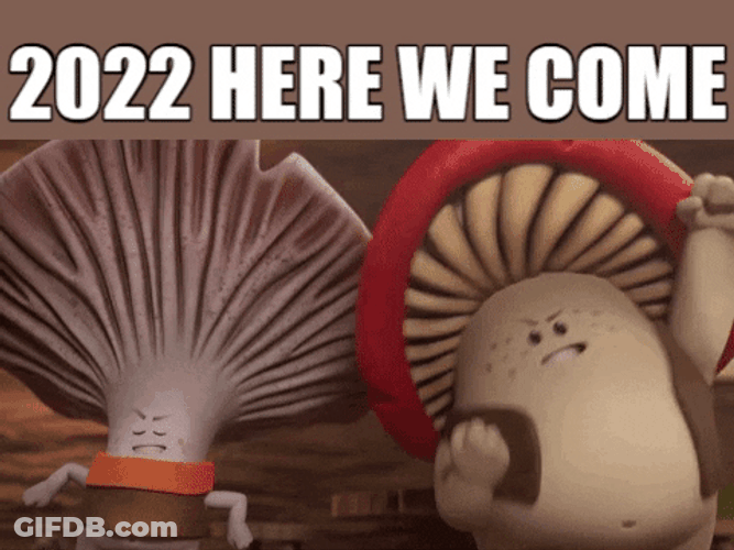 Fun Mushroom Cute Happy New Year GIF