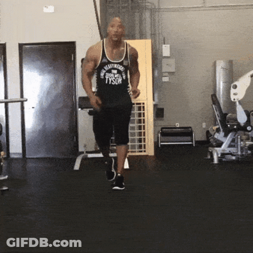 Fun Work Out Dance Dwayne Johnson GIF