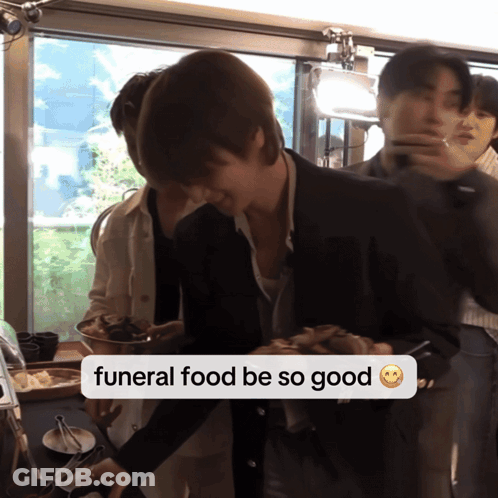 Funeral Food Be So Good Smiley Meme GIF