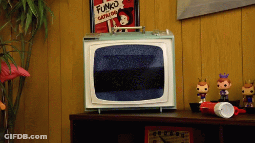 Funko Catalog Above Television GIF
