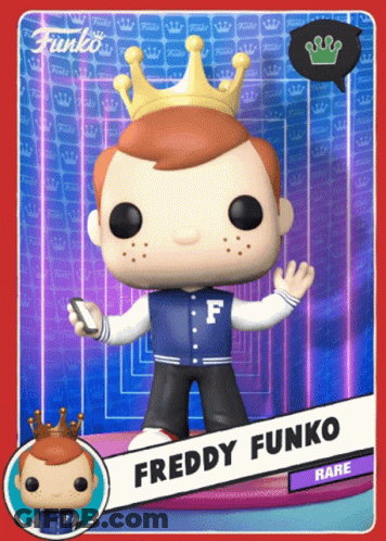 Funko Pop Freddy Funko Gold Crown GIF