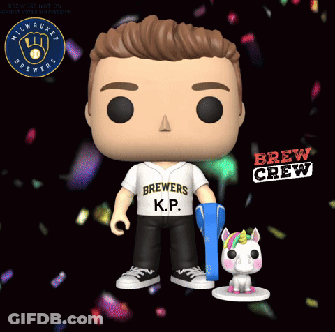 Funko Pop Man In Brewers Shirt GIF
