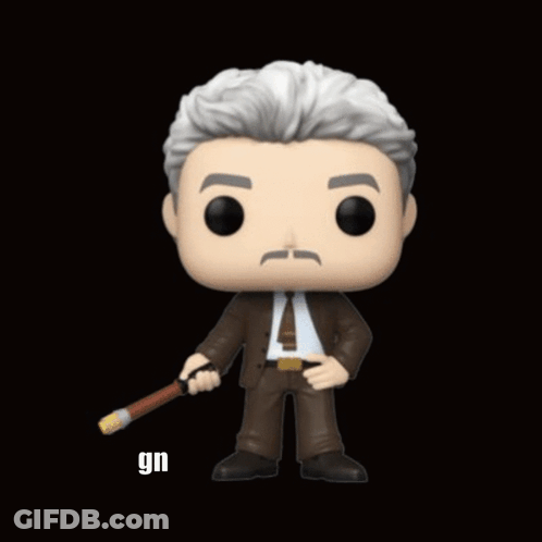 Funko Pop Man In Suit And Tie Holding Cane GIF
