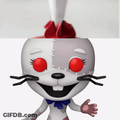 Funko Pop Rabbit With Red Eyes And Black Whiskers GIF