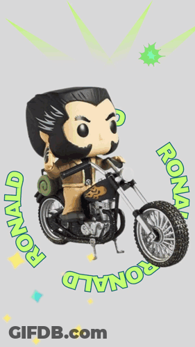 Funko Pop Wolverine Riding Motorcycle Ronald Fireworks GIF