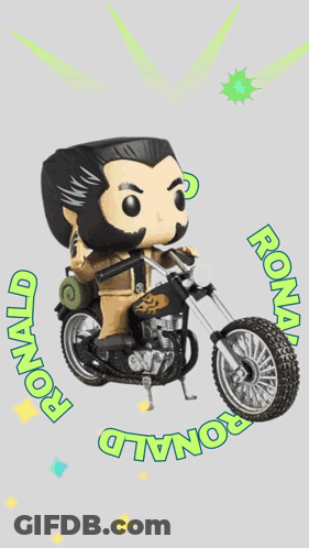 Funko Pop Wolverine Riding Motorcycle Ronald Fireworks GIF