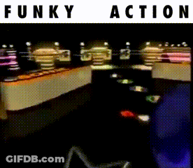 Funky Action Poster With Lights GIF