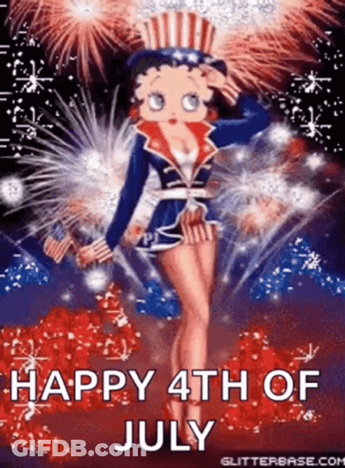 Funny 4Th Betty Boop Fireworks GIF