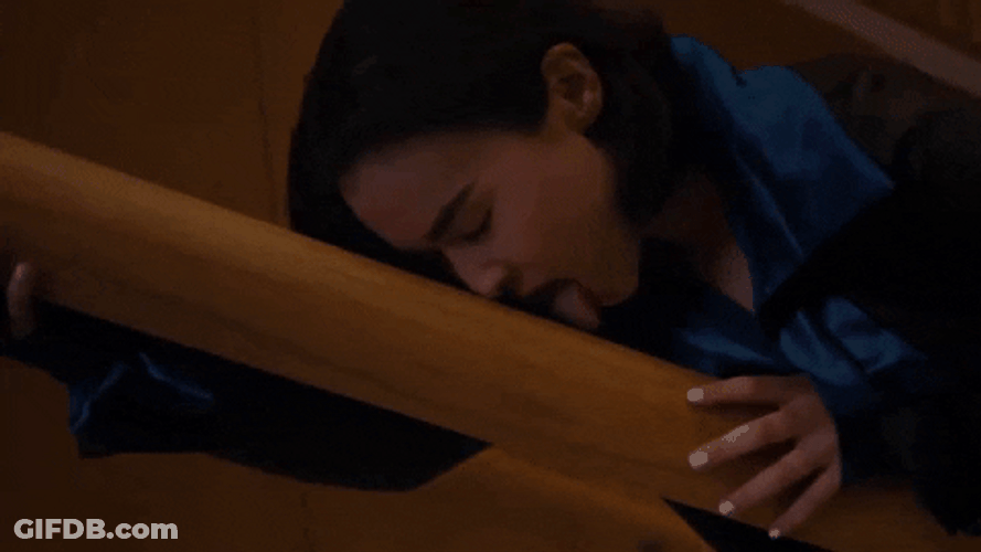 Funny Actress Wood Lick GIF