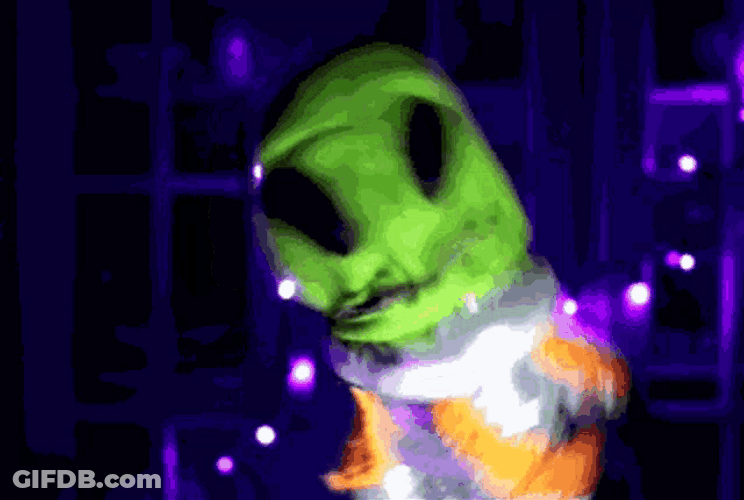 Funny Alien Dancing Puppet GIF