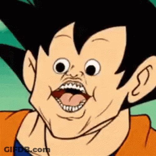 Funny Anime Goku Face GIF