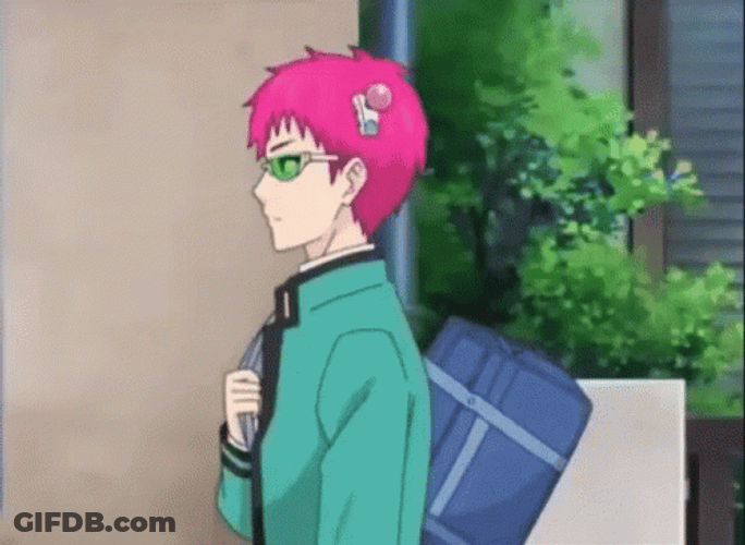 Funny Anime Kasuo Saiki Stucked Cat GIF