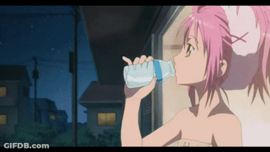 Funny Anime Shugo Chara Spitting Water GIF