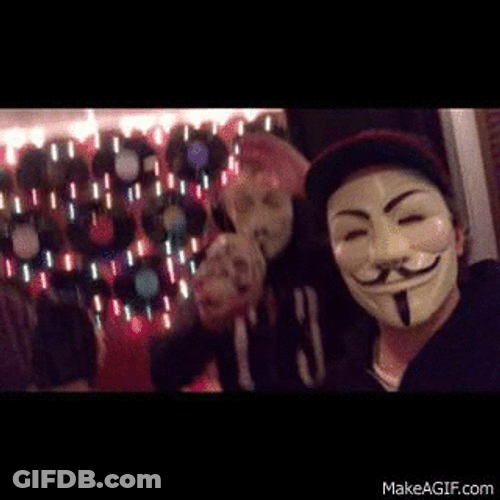 Funny Anonymous Hacker Mask Weird Party Jam GIF