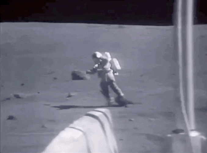 Funny Astronaut Walking On Moon Fail GIF
