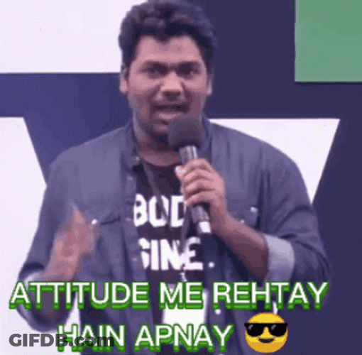 Funny Attitude Zakir Khan GIF
