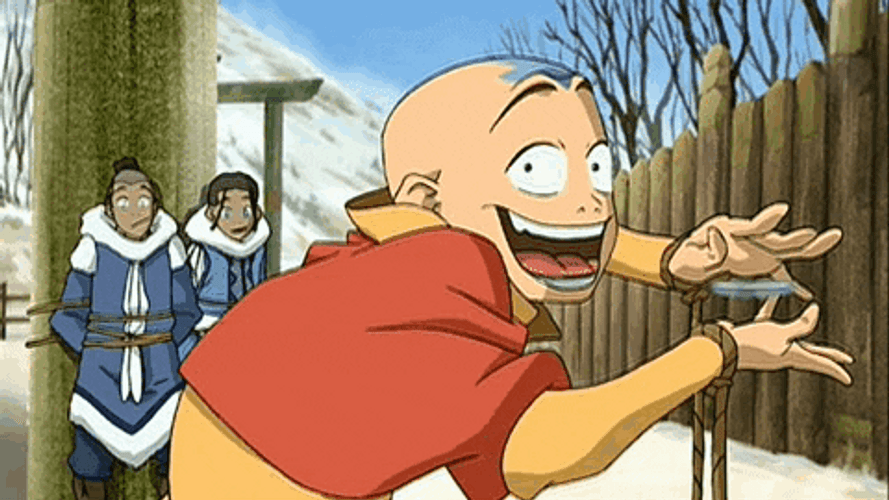 Funny Avatar Aang Tricks GIF