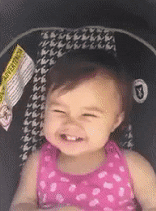 Funny Baby Smile Eye-Roll Facial Reactions GIF