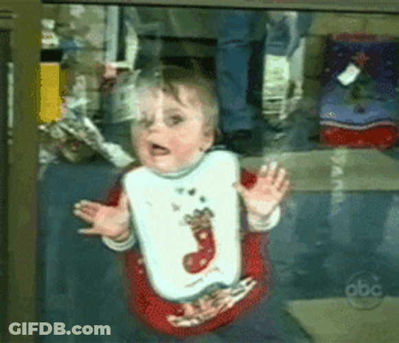 Funny Baby Window Licking GIF