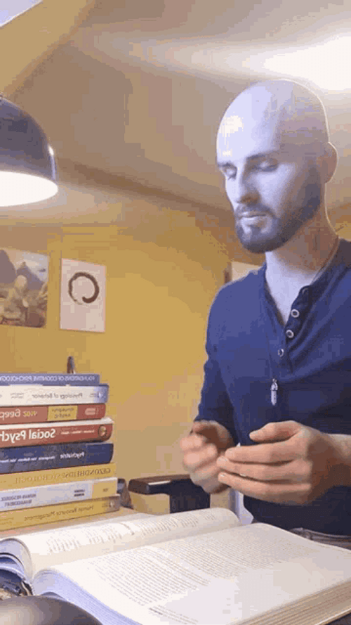 Funny Bald Man Study Absorbing Meme GIF