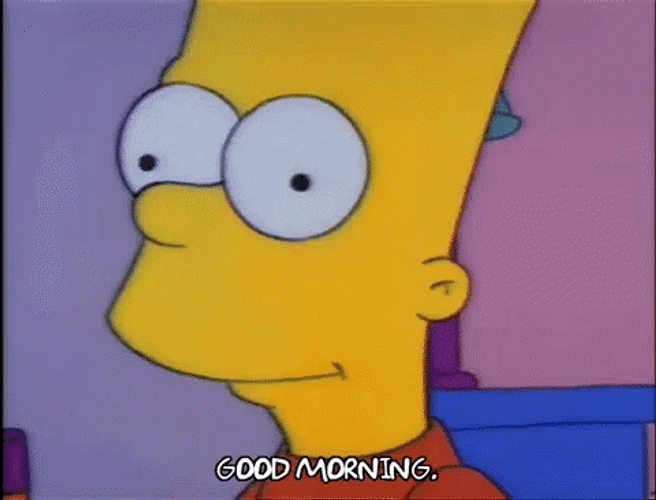 Funny Bart Simpson Good Morning GIF