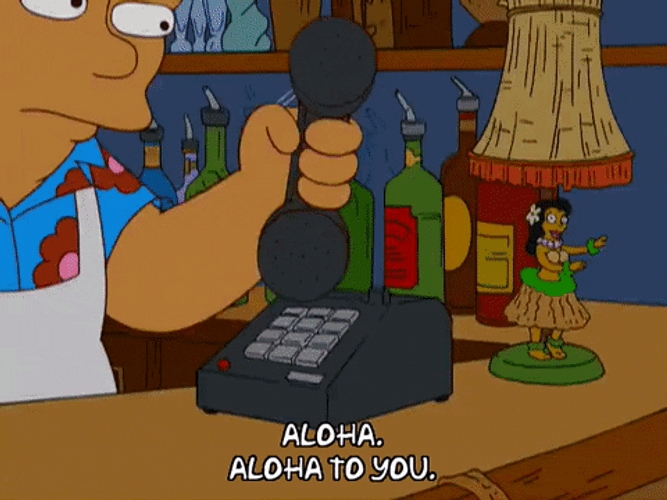 Funny Bart Simpson Phone Speaking Aloha GIF
